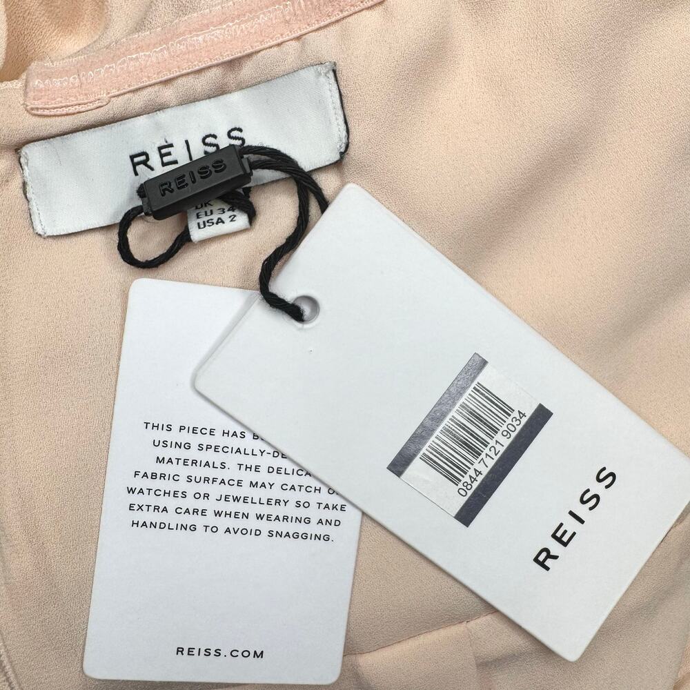 REISS Womens Riana One Shoulder Draped Midi Dress in Pink Cocktail Wedding 2 - Picture 9 of 12